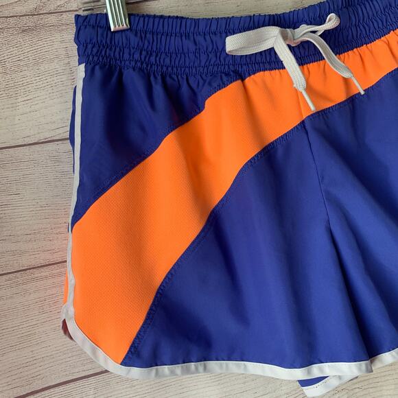 Fila Blue and Orange Shorts Drawstring Elastic Waist Gym Shorts Size Medium - Picture 2 of 11